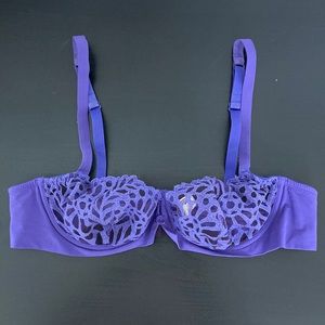 Lou Paris purple sheer lace bra